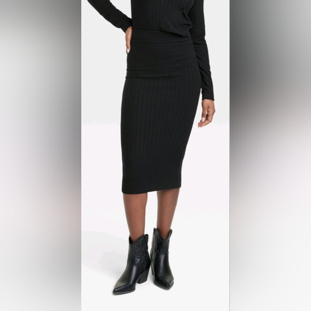 NWT Women's Knit Pencil Midi Skirt XS